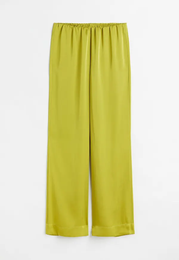 H & M - Vid satinbyxa - Gul