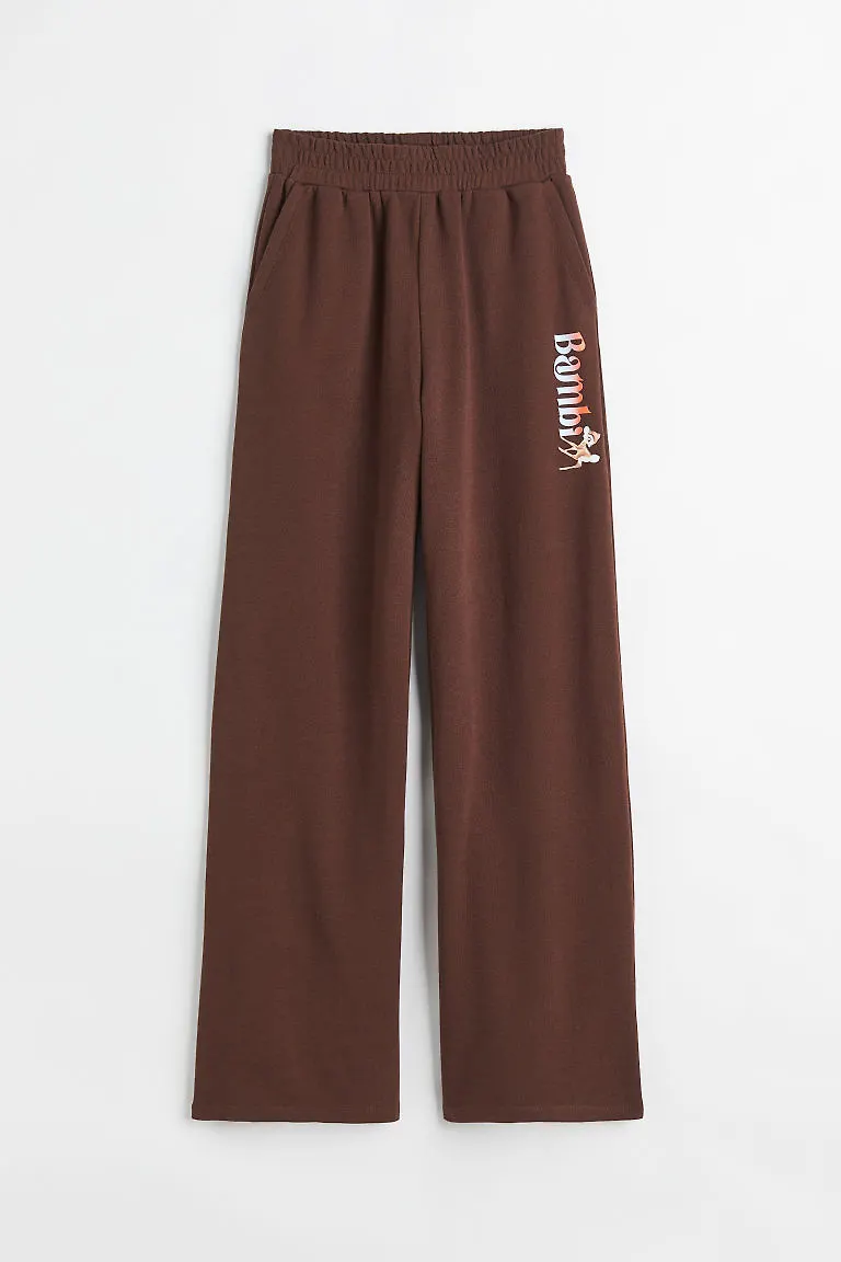 H & M - Vida sweatpants med tryck - Brun