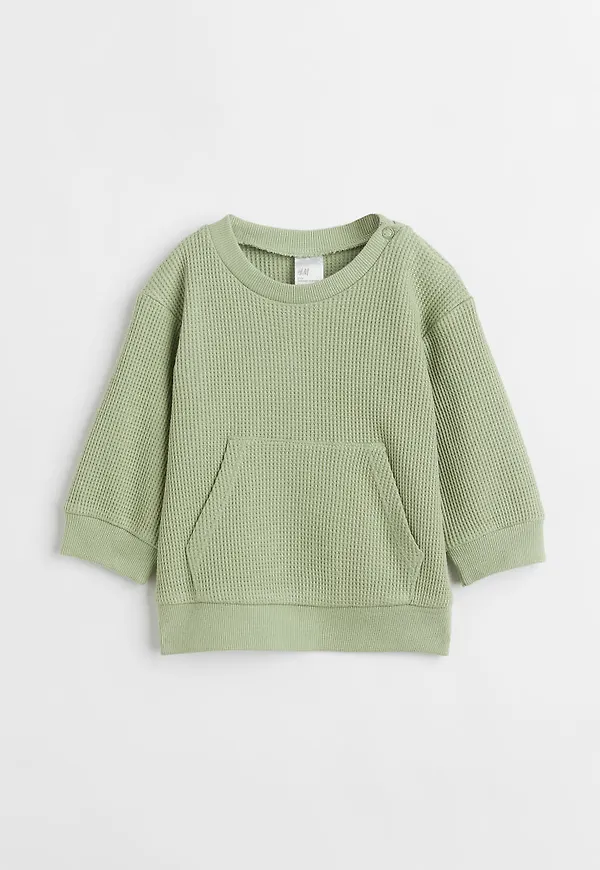 H & M - Våfflad tröja - Grön