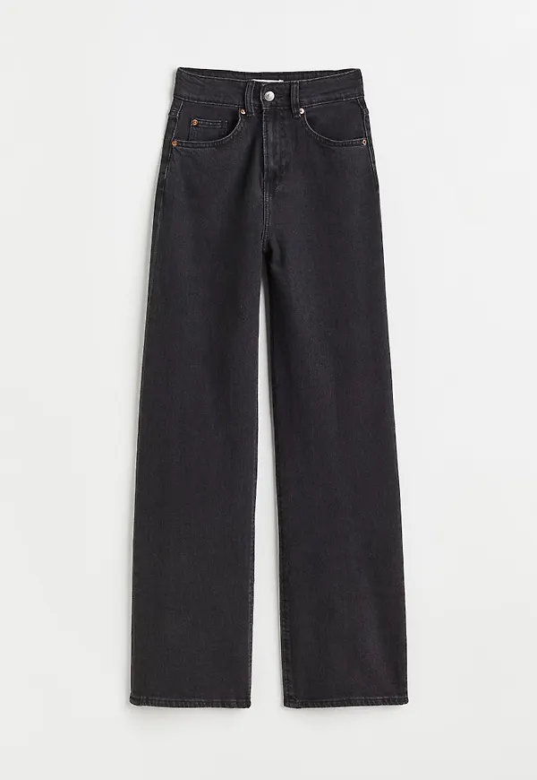 H & M - Wide High Jeans - Grå