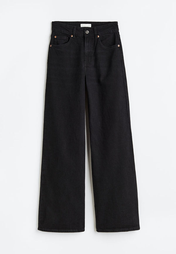 H & M - Wide High Jeans - Svart