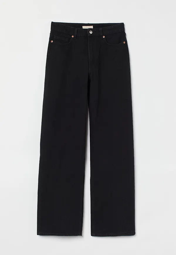 H & M - Wide High Jeans - Svart