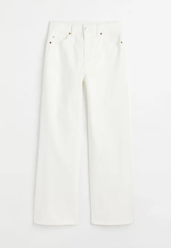 H & M - Wide High Jeans - Vit