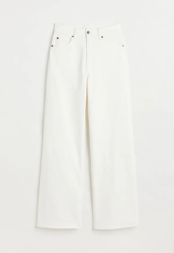 H & M - Wide High Jeans - Vit