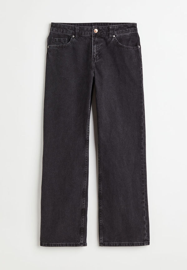 H & M - Wide Low Waist Jeans - Svart