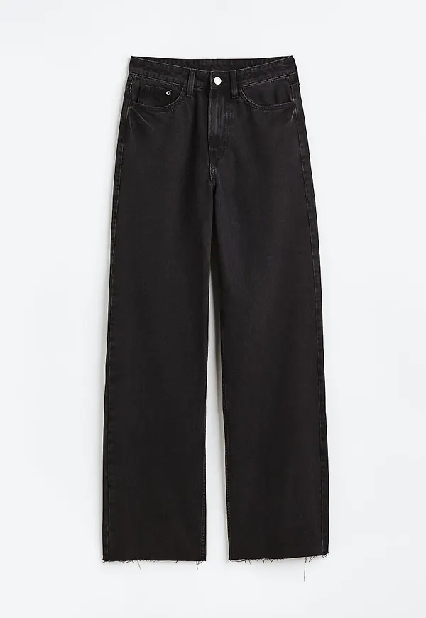H & M - Wide Ultra High Jeans - Svart