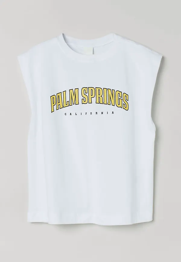 H & M - Ärmlös t-shirt - Vit