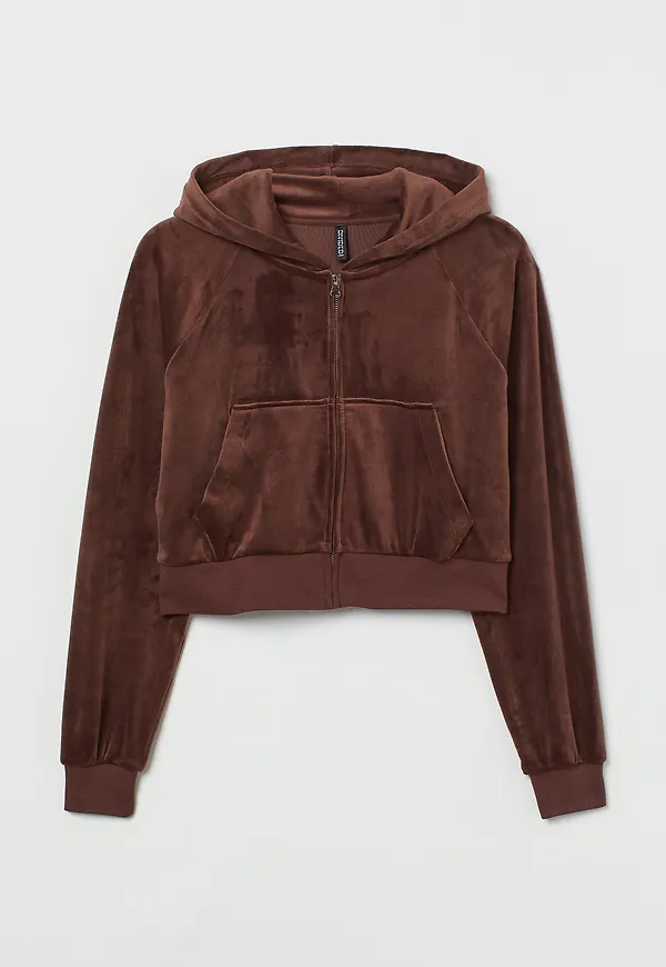 H&m+ Croppad Munkjacka Brun, Hoodies i storlek XL