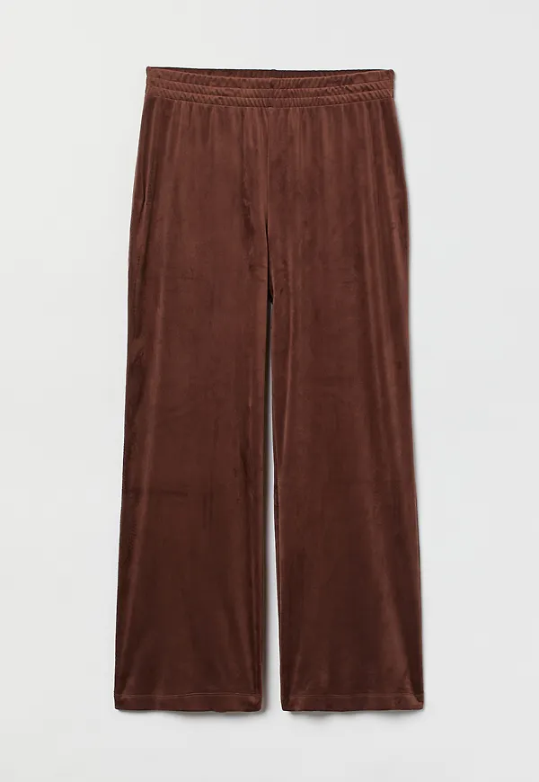 H&m+ Joggers I Velour Brun, Träningsbyxor i storlek XXL