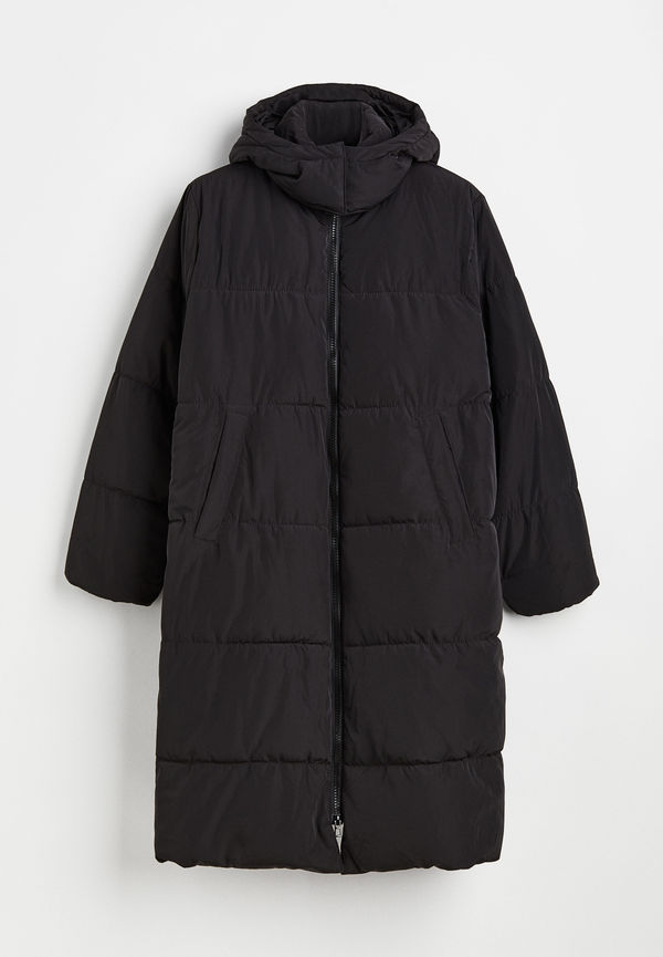H&m+ Lång Pufferjacka Svart, Jackor i storlek XXXL