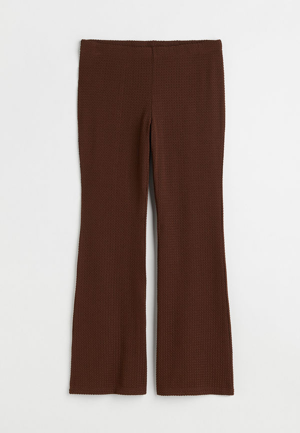H&m+ Mönsterstickad Byxa Mörkbrun, Byxor i storlek XXL