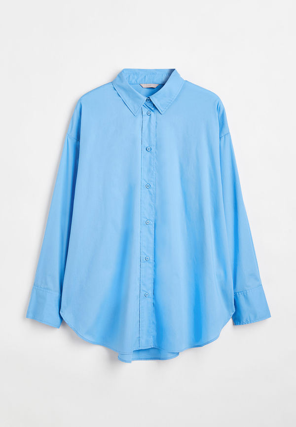 H&m+ Oversized Bomullsskjorta Blå, Casualskjortor i storlek XL