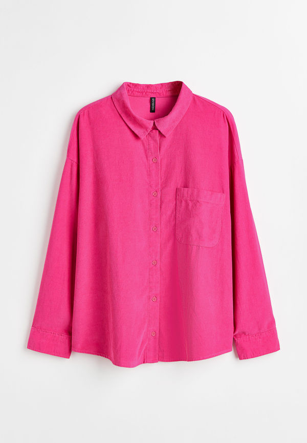 H&m+ Oversized Manchesterskjorta Cerise, Casualskjortor i storlek 4XL och färg Rosa