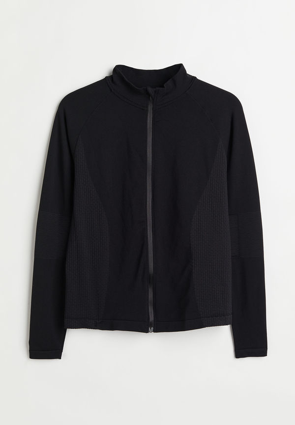 H&m+ Seamless Träningsjacka Svart, Träningsjackor i storlek 4XL