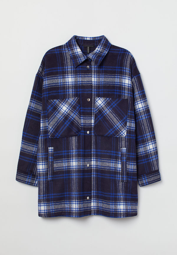 H&m+ Skjortjacka Mörkblå/rutig, Jackor i storlek XXL
