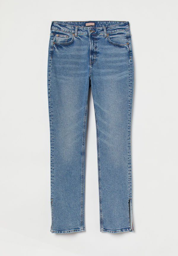 H&m+ Slim High Split Jeans Denimblå, Skinny i storlek 4XL
