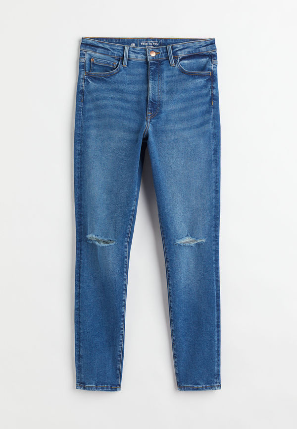 H&m+ True To You Skinny High Jeans Mörkblå i storlek 4XL