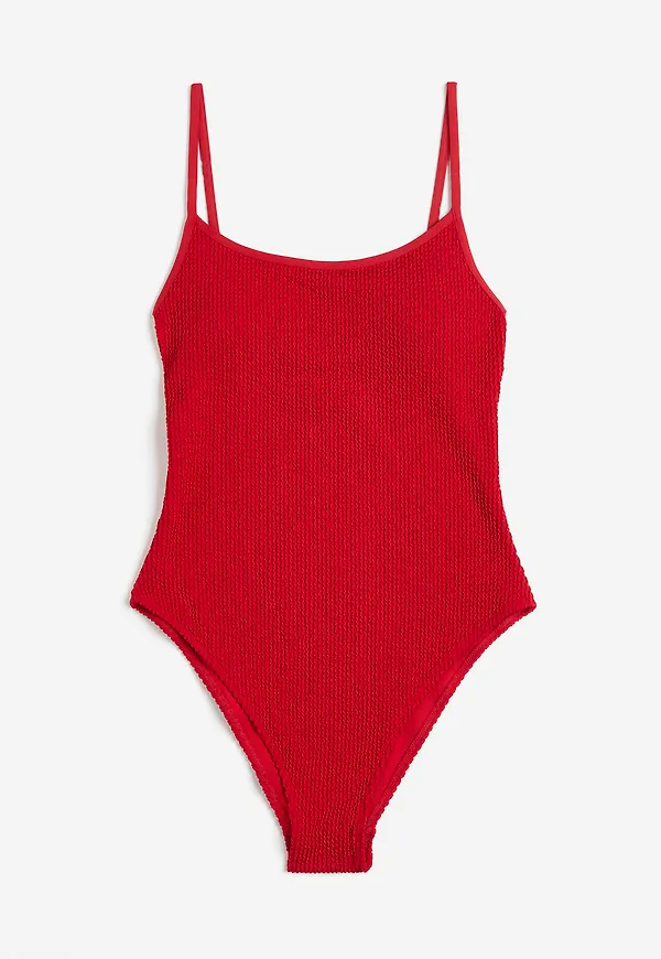 H&M Baddräkt Med Vadderade Kupor High Leg Röd, Baddräkter i storlek 34