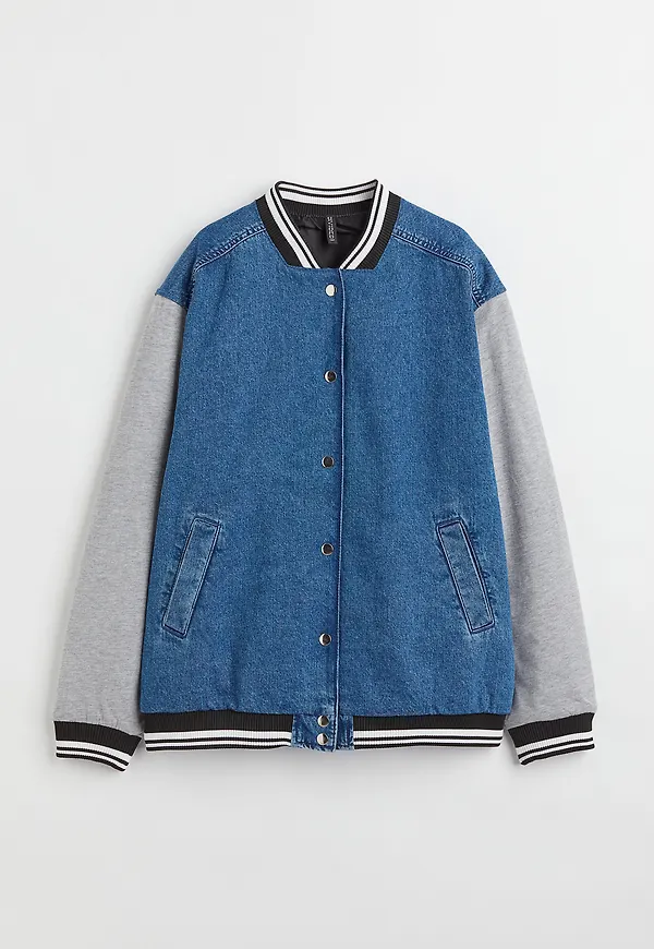 H&M Baseballjacka Denimblå/have A Great Day, Jackor i storlek S