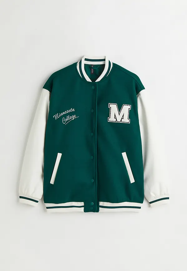 H&M Baseballjacka Mörkgrön/minnesota, Jackor i storlek M
