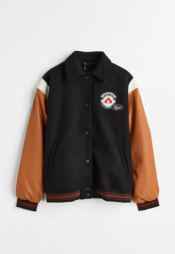 H&M Baseballjacka Svart/blockfärgad, Jackor i storlek XXS och färg Röd