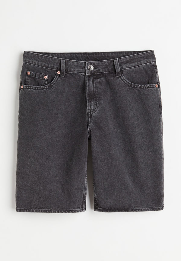 H&M Bermuda Low Shorts Svart Denim i storlek 42