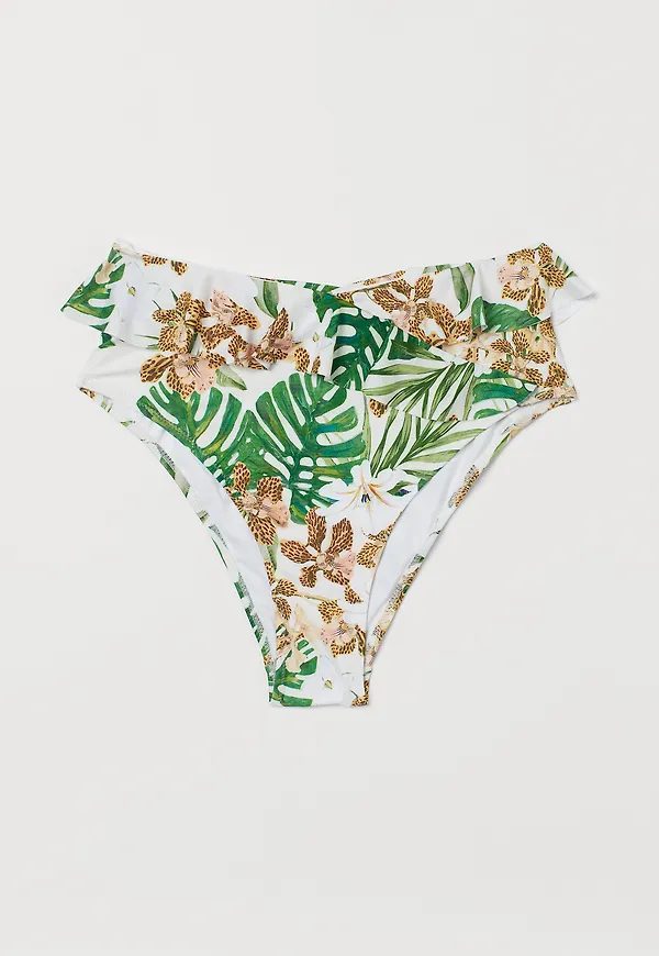 H&M Bikinitrosa Brazilian Vit/mönstrad, Bikiniunderdelar i storlek 32