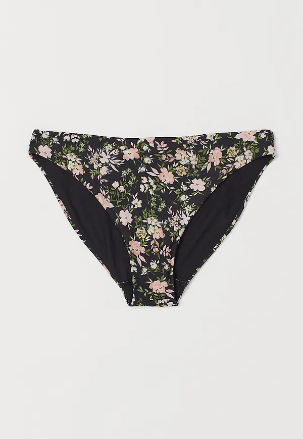 H&M Bikinitrosa Briefs Svart/rosablommig, Bikiniunderdelar i storlek 50