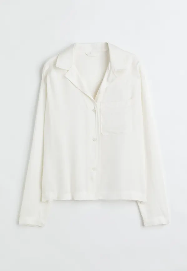 H&M Blus I Satin Vit, Blusar i storlek XXL