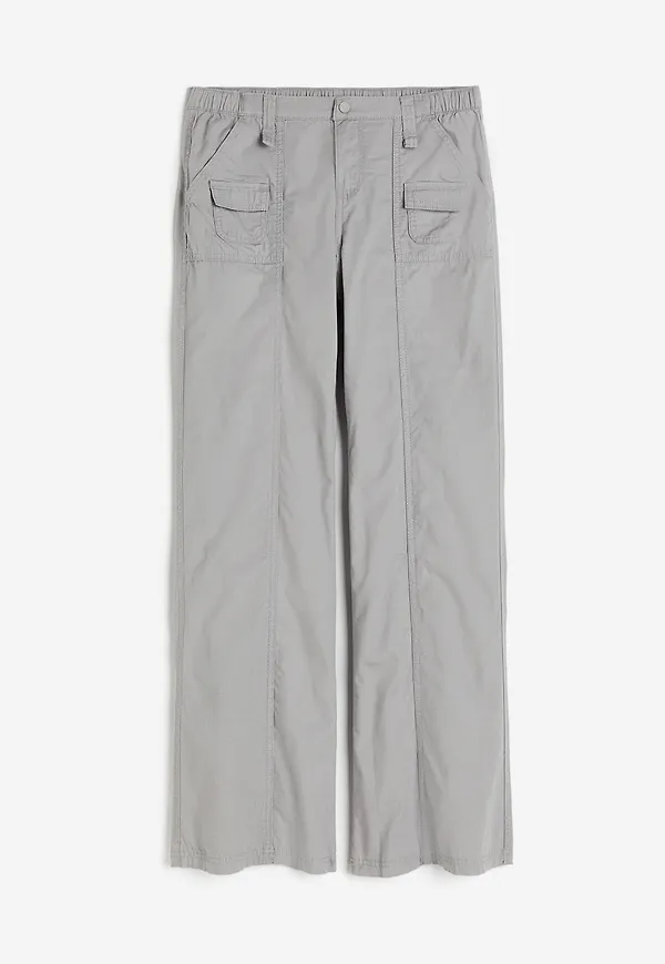 H&M Cargobyxa I Canvas Grå, Cargobyxor i storlek 42
