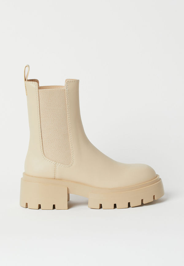 H&M Chelseaboots Med Platå Ljusbeige i storlek 39