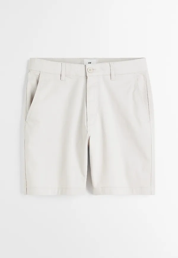 H&M Chinosshorts I Bomull Regular Fit Ljusbeige i storlek S