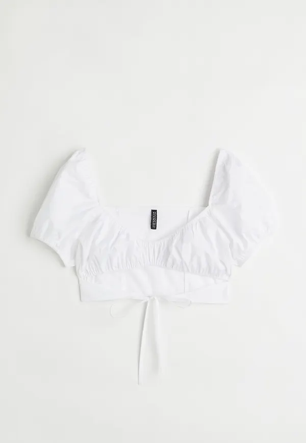 H&M Croppad Cut Out-blus Vit, Blusar i storlek S