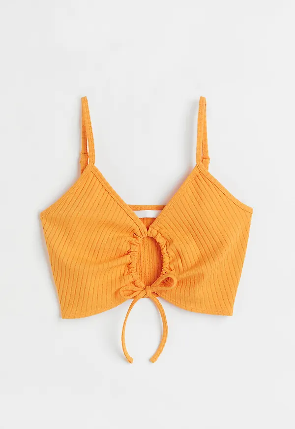 H&M Croppad Cut Out-topp Orange, Toppar i storlek L