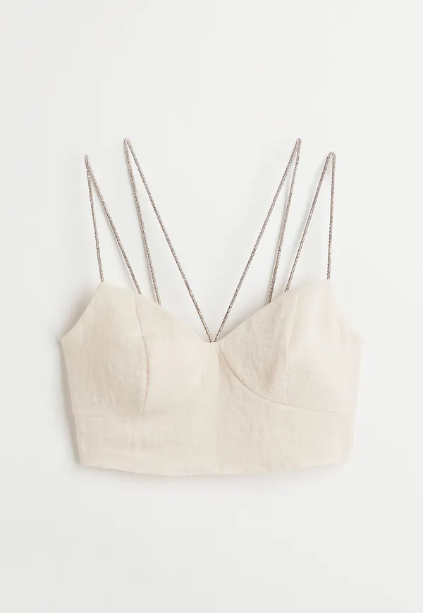 H&M Croppad Topp Ljusbeige, Toppar i storlek L