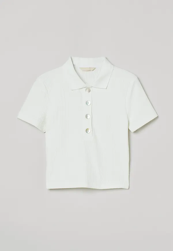 H&M Croppad Topp Vit, Poloshirts i storlek XL