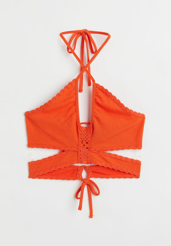 H&M Cut Out-croptop Orange, Toppar i storlek XL