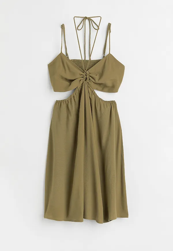 H&M Cut Out-klänning Olivgrön, Vardagsklänningar i storlek S