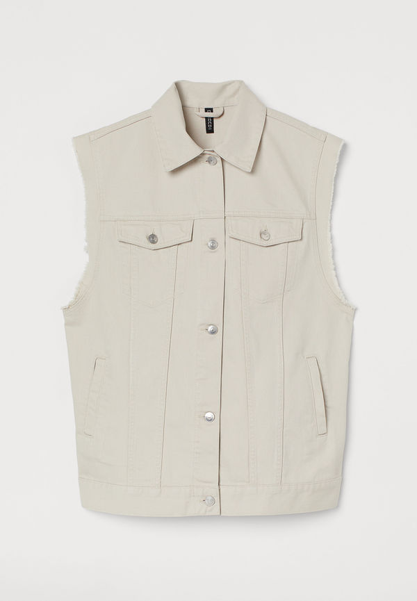 H&M Denimväst Ljusbeige, Västar i storlek XL