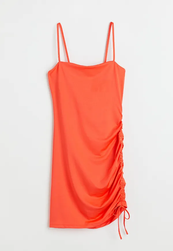 H&M Draperad Slipklänning Orange, Festklänningar i storlek XXS