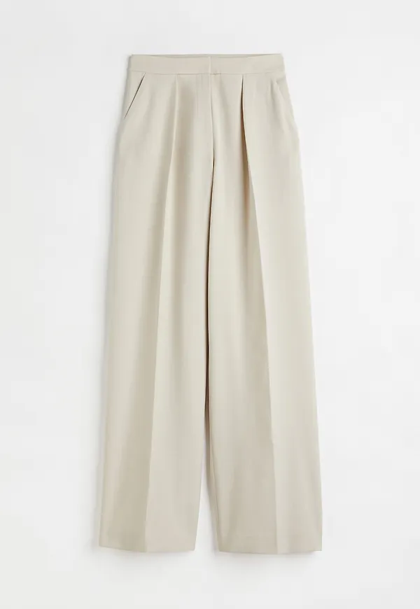 H&M Dressad Byxa Ljusbeige, Kostymbyxor i storlek 44