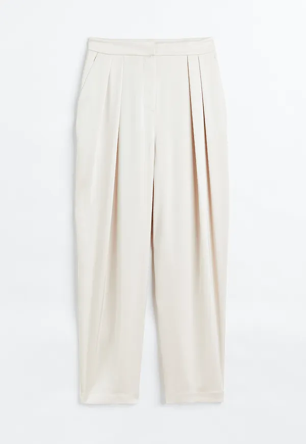 H&M Dressad Byxa Ljusbeige, Kostymbyxor i storlek 44