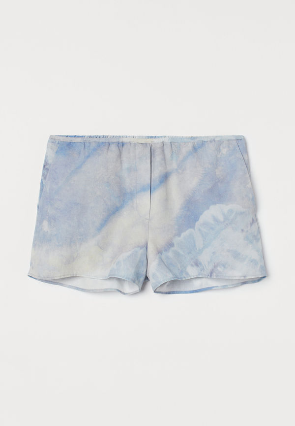 H&M Hotpants I Lyocellmix Ljusblå/batikmönstrad, Shorts i storlek 40