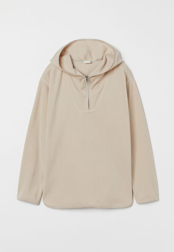 H&M Huvtröja I Fleece Ljusbeige, Hoodies i storlek XS