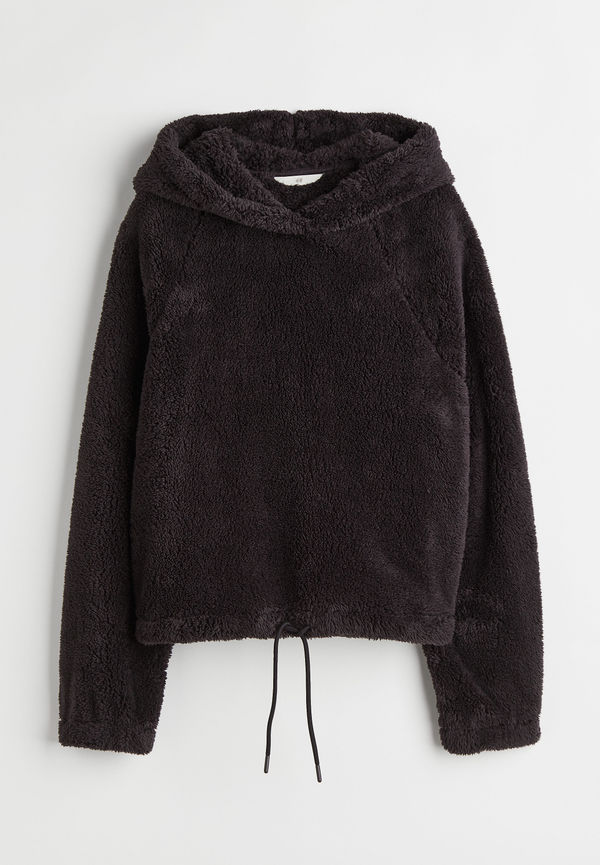 H&M Huvtröja I Pile Mörkgrå, Hoodies i storlek XXL