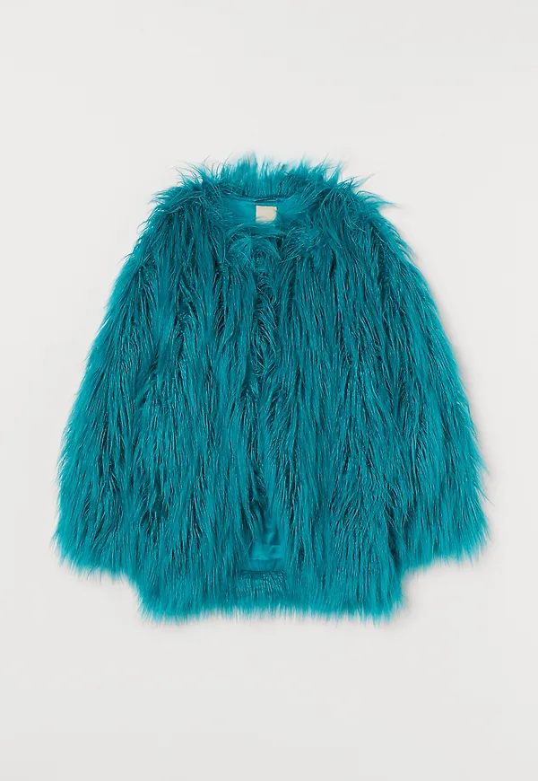 H&M Jacka I Fuskpäls Turkos, Jackor i storlek 32