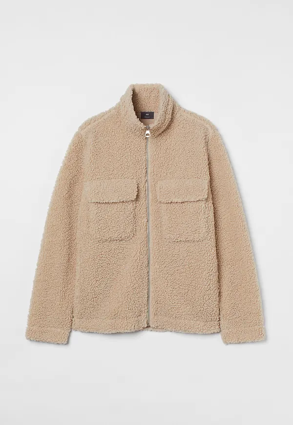 H&M Jacka I Pile Regular Fit Beige, Jackor i storlek M