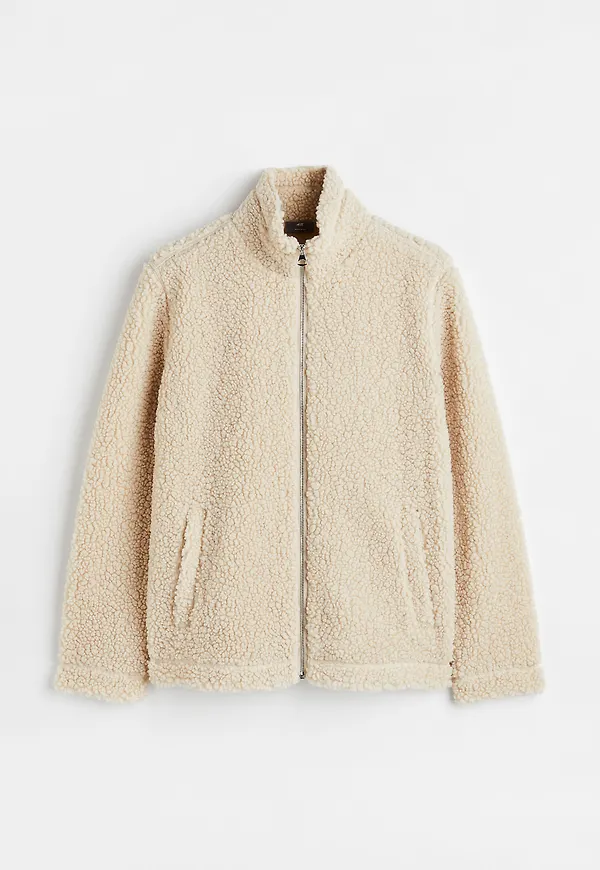 H&M Jacka I Pile Regular Fit Ljusbeige, Jackor i storlek M
