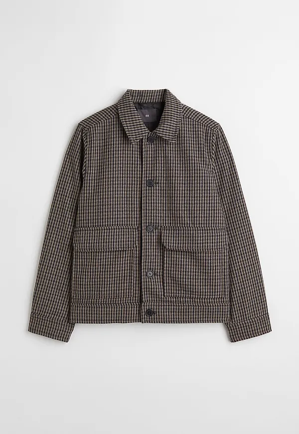 H&M Jacka I Ullmix Brun/beigerutig, Jackor i storlek S