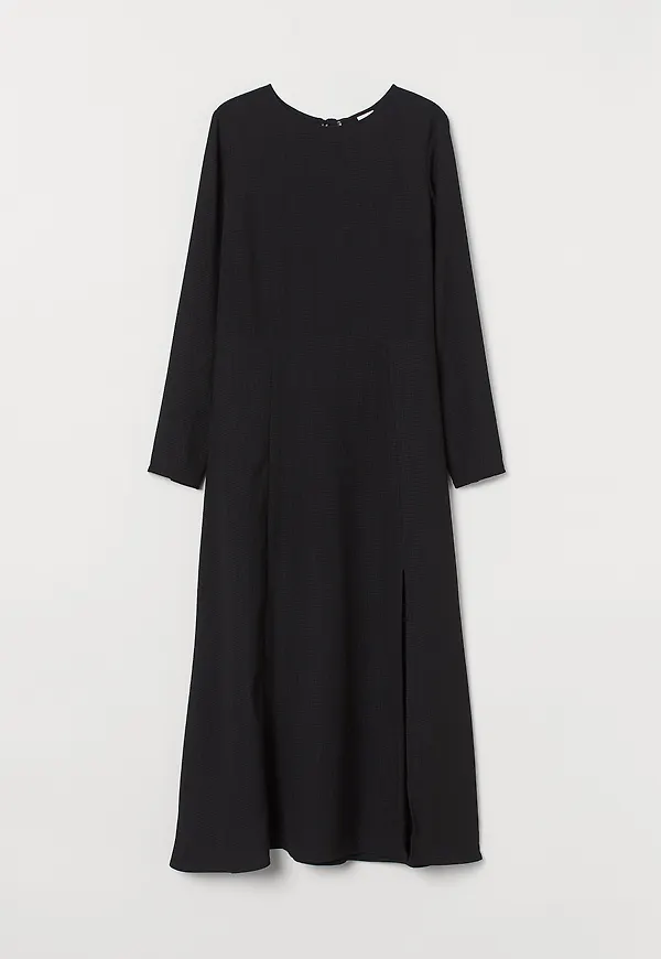 H&M Klänning Med Slits Svart, Vardagsklänningar i storlek 38
